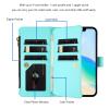 Jiajihua Case Compatible with Honor 80 5G, Lanyard, 9 Card Slots, Zipper Wallet, Magnetic Closure, Stand, Mint Green view 4
