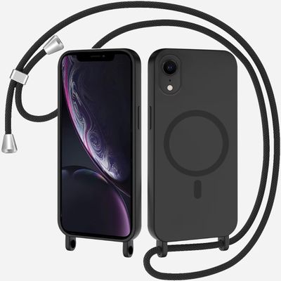 TQmchun Magnetic Phone Necklace Case for iPhone XR, MagSafe Compatible, Black