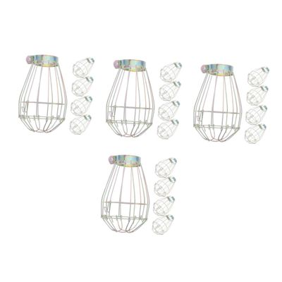 IMIKEYA 4 Sets Burn-Protection Mesh Cage Lamp Shades, Ceiling Light Guards, Explosion-Proof Metal Iron Lamp Protectors, 5 Pieces × 4