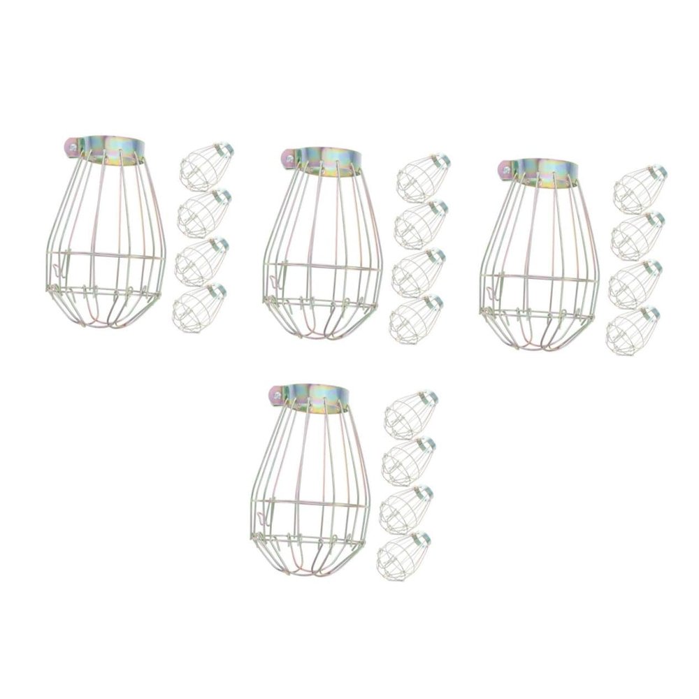 IMIKEYA 4 Sets Burn-Protection Mesh Cage Lamp Shades, Ceiling Light Guards, Explosion-Proof Metal Iron Lamp Protectors, 5 Pieces × 4