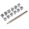 Stamp Punch Tool Kit, Zinc Alloy Leather Stamping Tools with Tang Dynasty Floral Designs for DIY Leather Projects, 12 Stamps and 1 Handle view 2
