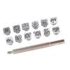 Stamp Punch Tool Kit, Zinc Alloy Leather Stamping Tools with Tang Dynasty Floral Designs for DIY Leather Projects, 12 Stamps and 1 Handle view 4