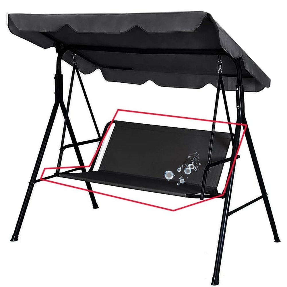 Replacement Canopy for Hollywood Swing, Durable 600D Oxford Fabric, Black, 148 × 52 × 52 cm