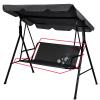 Replacement Canopy for Hollywood Swing, Durable 600D Oxford Fabric, Black, 148 × 52 × 52 cm view 1