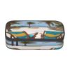 Pencil Case with Beach Palm Trees and Boats, Large Capacity, Zippered view 1