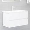 LVHUIDEH Wall-Mounted Bathroom Vanity Cabinet with 1 Drawer, 80 x 38.5 x 45 cm view 1