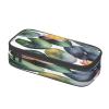 KoloQren Black Pencil Case with Lily Blossom Pattern, Large Capacity, Zippered view 2