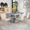 Velvet Dining Chair with Vertical Backrest, Lumbar Support and Adjustable Metal Legs (Beige + Gold, 6) view 4