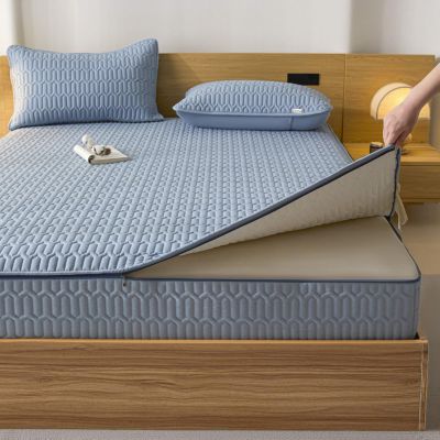 Zippered Mattress Protector for 60/70/80 cm, Five-Sided Quilted Full Cover (130 x 190 + 5 cm, B)