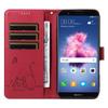 SATURCASE Cat Wallet Case for Huawei P Smart/Honor 9 Lite, ZC-Red view 2