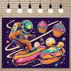 Astronaut Cartoon Party Decoration Photo Backdrop view 1