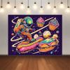 Astronaut Cartoon Party Decoration Photo Backdrop view 3