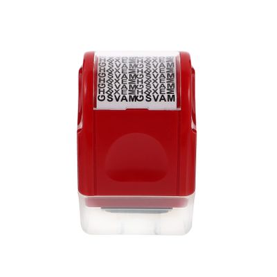 Red Plastic Privacy Stamp for Postcards and Letters