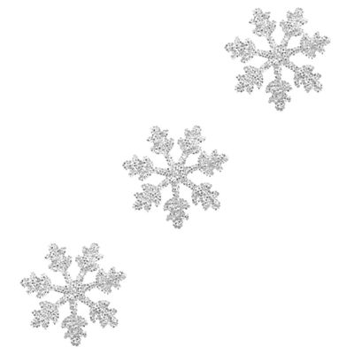 Gadpiparty 3-Piece Silver Snowflake Iron-On Patches