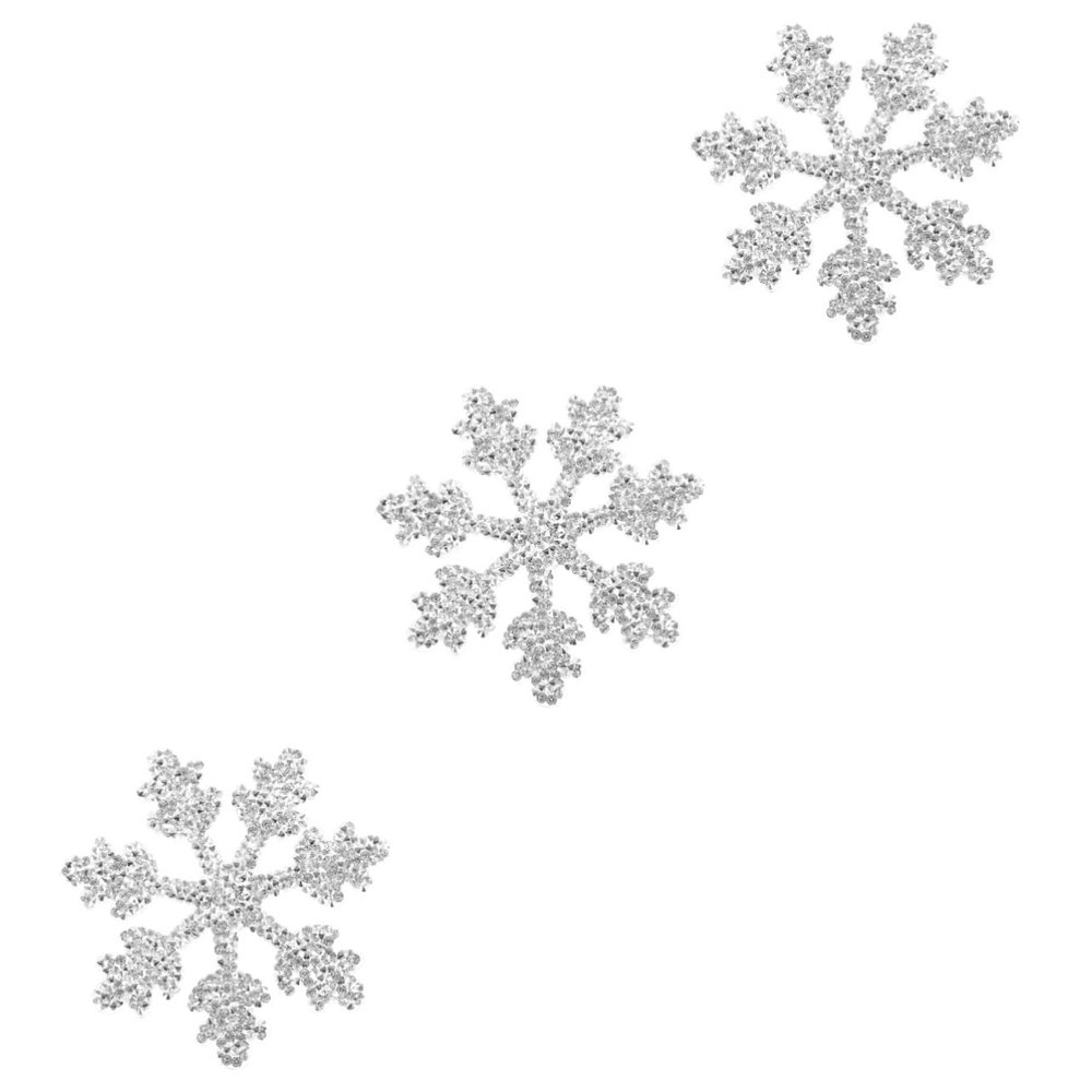 Gadpiparty 3-Piece Silver Snowflake Iron-On Patches