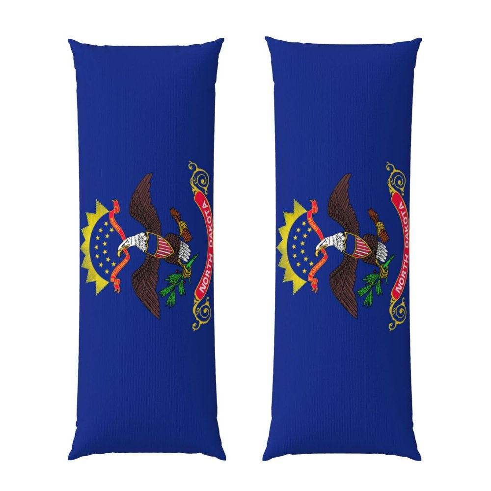 North Dakota State Flag Print Body Pillow Cover, Ultra-Soft Breathable Long Pillowcase