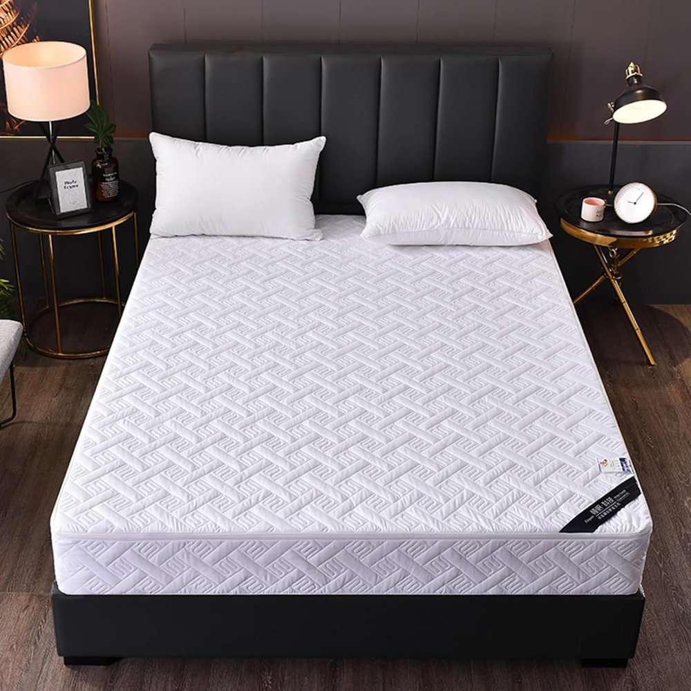 MCBHSH Breathable Cotton Mattress Protector Cover with Zipper, 135 x 190 + 20 cm