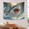 kaiyun Cartoon Shark Tapestry Wall Hanging, 3D Shark, 70 x 100 cm view 3