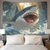 kaiyun Cartoon Shark Tapestry Wall Hanging, 3D Shark, 70 x 100 cm view 4