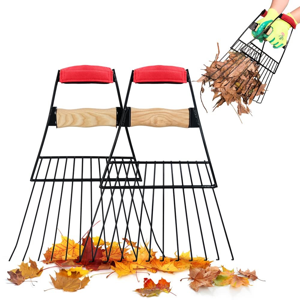 Colwelt Steel Garden Leaf Grabbers, Large Leaf Scoops and Claws for Lawn and Garden Cleanup