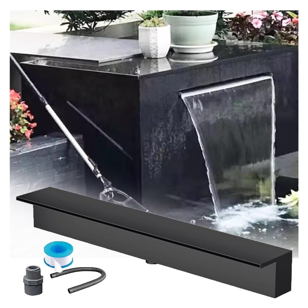 Waterfall Spillway for Koi Ponds, Pools and Spas, Stainless Steel, 38 cm Long
