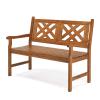 LEADZM Weather-Resistant Outdoor Garden Bench, 2-Seater, 118 cm view 1
