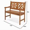 LEADZM Weather-Resistant Outdoor Garden Bench, 2-Seater, 118 cm view 3