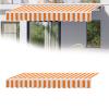 Waterproof Patio Awning with Yellow Stripe, 3 x 2.4 m, Durable Fabric with Front Valance view 1