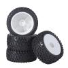 JVRWSC RC Car Tires with Rims, Compatible with Wltoys 144001/124019/104001, 1/10 1/12 1/14 Scale, 4-Piece 85 mm Off-Road Buggy Set view 1