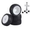 JVRWSC RC Car Tires with Rims, Compatible with Wltoys 144001/124019/104001, 1/10 1/12 1/14 Scale, 4-Piece 85 mm Off-Road Buggy Set view 2