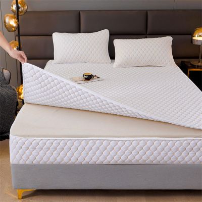 Luxurious Breathable Mattress Cover, Washable Mattress Protector, White, 160 x 190 + 22 cm