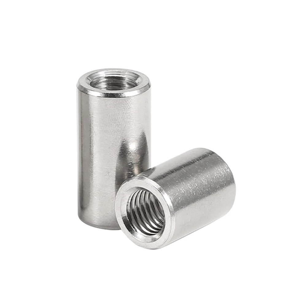 25 pcs M4–M5 Round Coupling Nuts, 304 Stainless Steel, Extended Long Round Coupling Nut, Threaded Connecting Nut, Hardware Accessory (5 pcs, 5 x 8 x 10 mm)