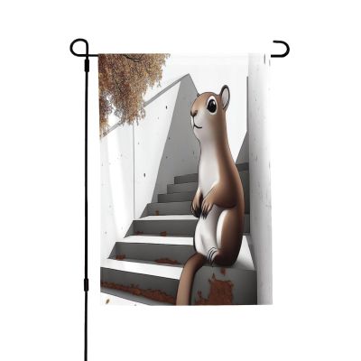 Soft Shadow Squirrel King Spring Garden Flag