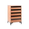 Multi-Storage Office Cabinet, Vintage Wood Filing Cabinet with Five Drawers, Industrial-Style Side Cabinet - Red view 1