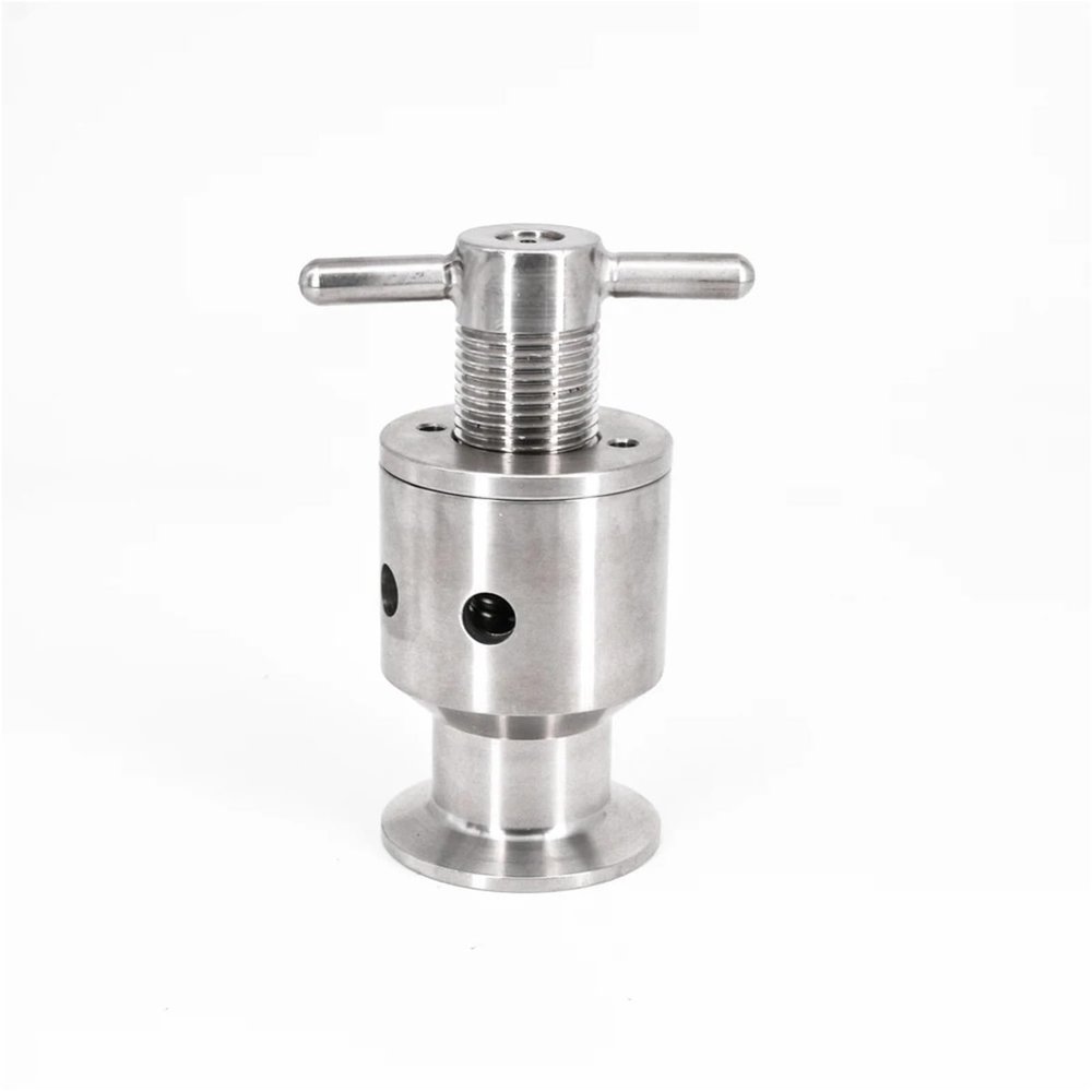 AWWVRLMM 1.5" Tri-Clamp Adjustable Pressure Relief Safety Valve, 0.5–5 Bar, Sanitary SUS 304 Stainless Steel