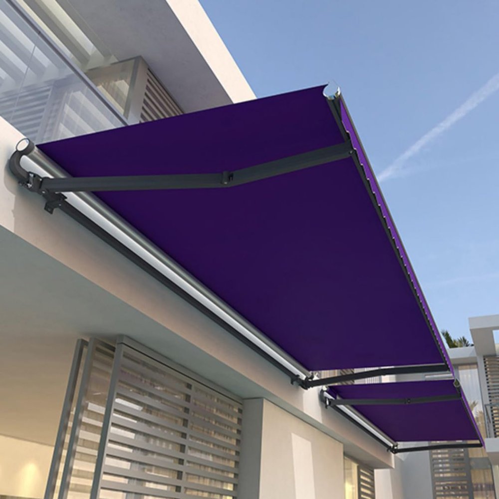 Manually Retractable Awning for Patio Doors and Windows, 6.6 x 4.9 ft