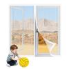 Magnetic Fly Screen for Windows, 91 x 82 cm, White, No-Drill Insect Curtain view 1