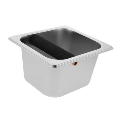 Hoement Stainless Steel Espresso Coffee Knock Box, 1.7 L, Silver