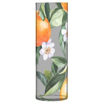 Tangerine Cylinder Flower Vase, 30 x 9 cm
