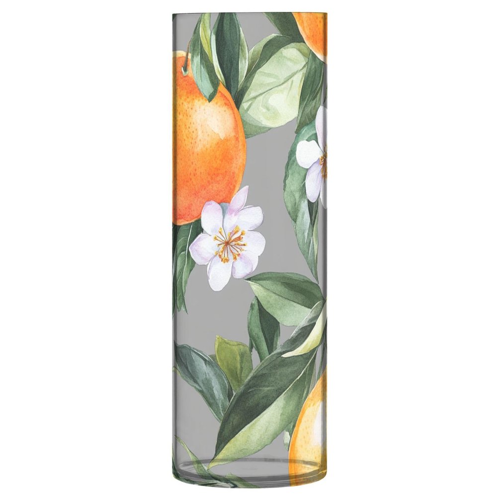 Tangerine Cylinder Flower Vase, 30 x 9 cm