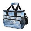 White Harp Seal Ocean Nautical Insulated Lunch Cooler Bag view 1