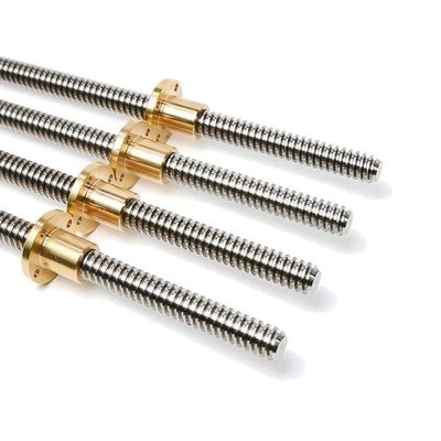 1000 mm T8/T12 Lead Screw for 3D Printers, 304 Stainless Steel, 2–20 mm Lead, with Copper Nut