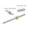 1000 mm T8/T12 Lead Screw for 3D Printers, 304 Stainless Steel, 2–20 mm Lead, with Copper Nut view 4