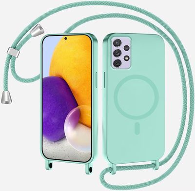 Magnetic Crossbody Phone Case with Strap for Samsung Galaxy A13 4G, MagSafe-Compatible, Mint Green