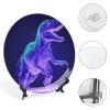 JTKBNVM Green Dinosaur-Style Porcelain Decorative Plate, 20.3 cm, with Display Stand view 4