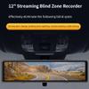 Fuhjythy 12-Inch Rearview Mirror Dash Cam with Streaming Media, 1080p Front, Rear, Left and Right Blind-Spot Assist Cameras view 3