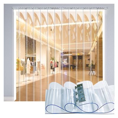 SYFXZZDS Transparent PVC Strip Curtain for Warehouses and Commercial Spaces, 120 x 290 cm / 47.24 x 114.