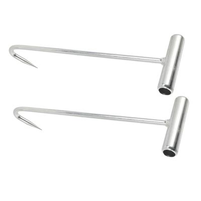 Manhole Cover Hooks, 2-Piece Set, Galvanized Iron T-Hooks