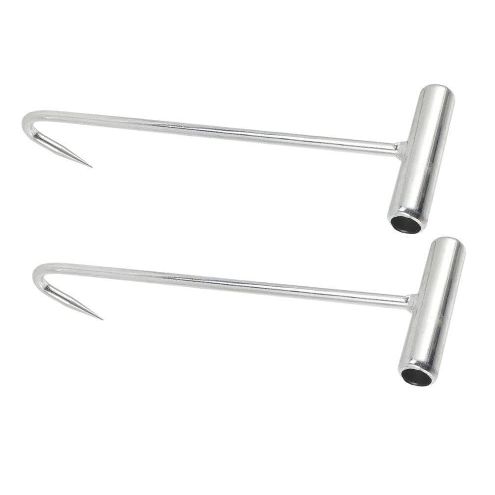 Manhole Cover Hooks, 2-Piece Set, Galvanized Iron T-Hooks