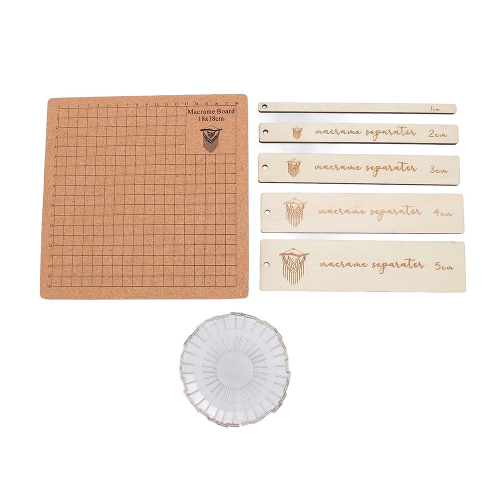 Macrame Board and Pins Kit with T-Pins, Double-Sided Grid for Braiding Cord Bracelets